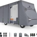 Ultra-Durable 7-Layer Class C RV Cover: Weatherproof Protection for 23' to 26' Campers with Extra Straps and Gutter Covers