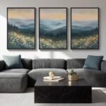 Boho Bliss: Tranquil Watercolor Wildflower Triptych for Serene Spaces