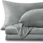 Indulge in Ultimate Comfort: BEDELITE Queen Size Grey Flannel Fleece Sheet Set