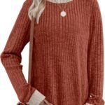 Chic Color Block Crewneck: Effortless Fall Style for Women
