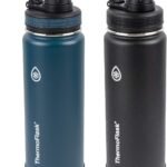 Dual-Pack Stainless Steel Insulated Bottles with Spout Lid - Leak-Proof & BPA-Free in Mayan Blue/Black