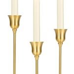 Elegant Brass Candle Holders: Vintage Decor for Dining and Celebrations