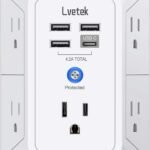 Versatile 5-Outlet Surge Protector with USB Charging Ports for Home and Travel