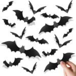 Spooktacular 140-Piece PVC Bat Sticker Set for Enchanting Halloween Decor