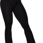 Flare Chic: High-Waisted Crossover Yoga Pants with Tummy Control