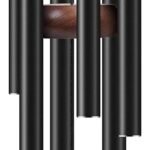 Elegant 37-Inch Black Aluminum Wind Chimes for Outdoor Serenity and Gift-Giving.
