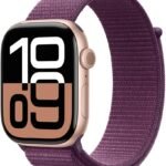 Revamped Rose Gold: Apple Watch Series 10 [GPS, 42mm] with Plum Sport Loop