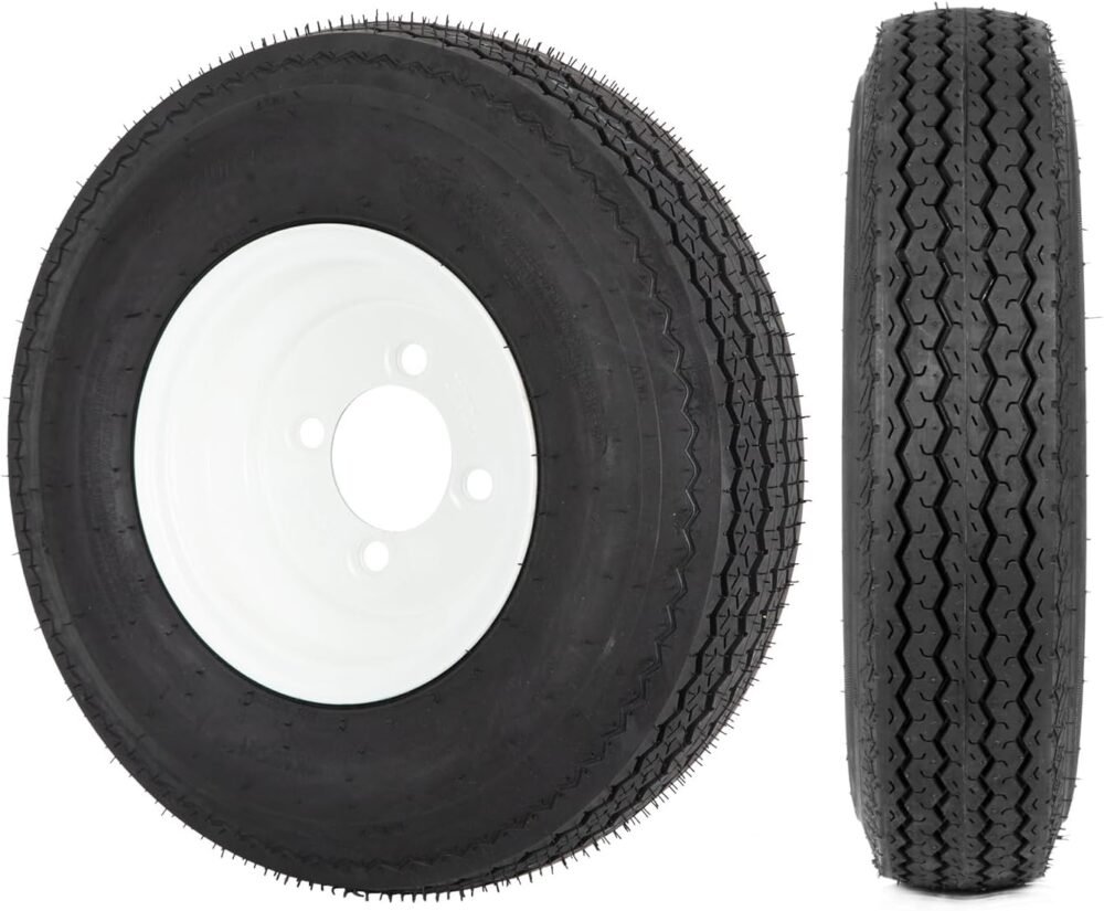 Durable 6PR Trailer Tires on 8-Inch Rims - Load Range C, 2-Pack