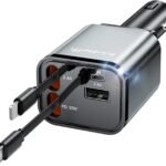 Ultimate 4-in-1 Fast Charging Car Charger: The Perfect Travel Companion for iPhone and...