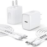 25W Dual USB-C Charger Set with 6FT Cables for Fast Charging All Devices