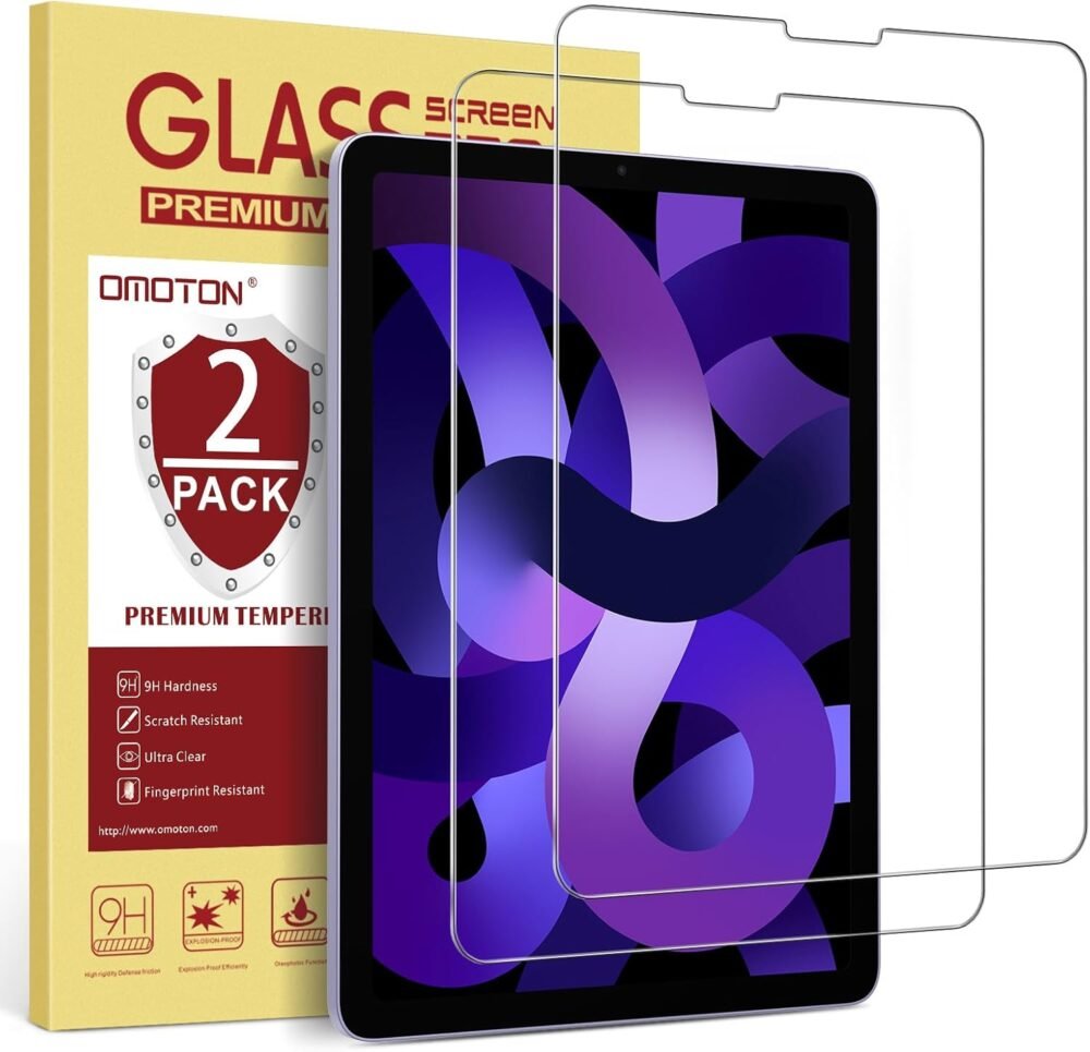 Double Defense: OMOTON Tempered Glass Screen Protectors for iPad Air & Pro