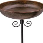 Charming 10-Inch Metal Bird Bath with Stake for Garden Serenity