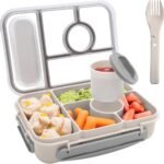 Versatile 5-Compartment Bento Box for Adults and Kids - BPA Free and Microwave Safe