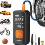 Quick & Convenient: 150PSI Portable Tire Inflator with Digital Gauge and LED Light