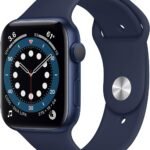 Renewed Apple Watch Series 6: 44mm Blue Aluminum with Deep Navy Sport Band