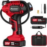 AVID POWER 20V Cordless Tire Inflator: Portable Air Pump with Digital Gauge and Rechargeable Convenience
