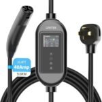 Unitek 40A Level 2 EV Charger: Fast, Durable Charging for Tesla Models with Smart LCD Display