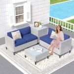 Stylish Waterproof Rattan Sofa Set for Outdoor Relaxation and Storage