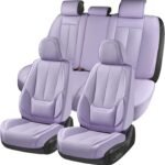 Stylish Purple Waterproof Leather Car Seat Covers - Complete Protection for All Vehicles