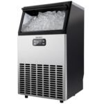 High-Capacity Stainless Steel Ice Maker: 100lbs Daily Output with 33lbs Storage