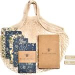 Eco-Friendly Food Storage Bundle: 4 Beeswax Wraps, Produce Bag & 2 Wax Bars