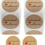 Heartfelt 1000PCS Kraft Stickers for Homemade Treats & Gifts