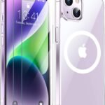SPIDERCASE iPhone 14 Plus Slim Crystal Clear Case with 2 Tempered Glass Protectors - Anti-Fingerprint & No Yellowing