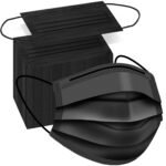 100 Pack Black 3-Ply Disposable Face Masks for Superior Protection