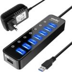 Atolla 7-Port USB Hub with Smart Charging and Individual Power Control for Enhanced...