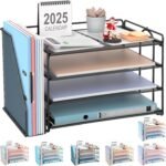 Elegant 4-Tier File Organizer for Streamlined Workspace Storage