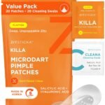 Quick-Action Microdart Acne Patches for Rapid Pimple Relief - 20 Count