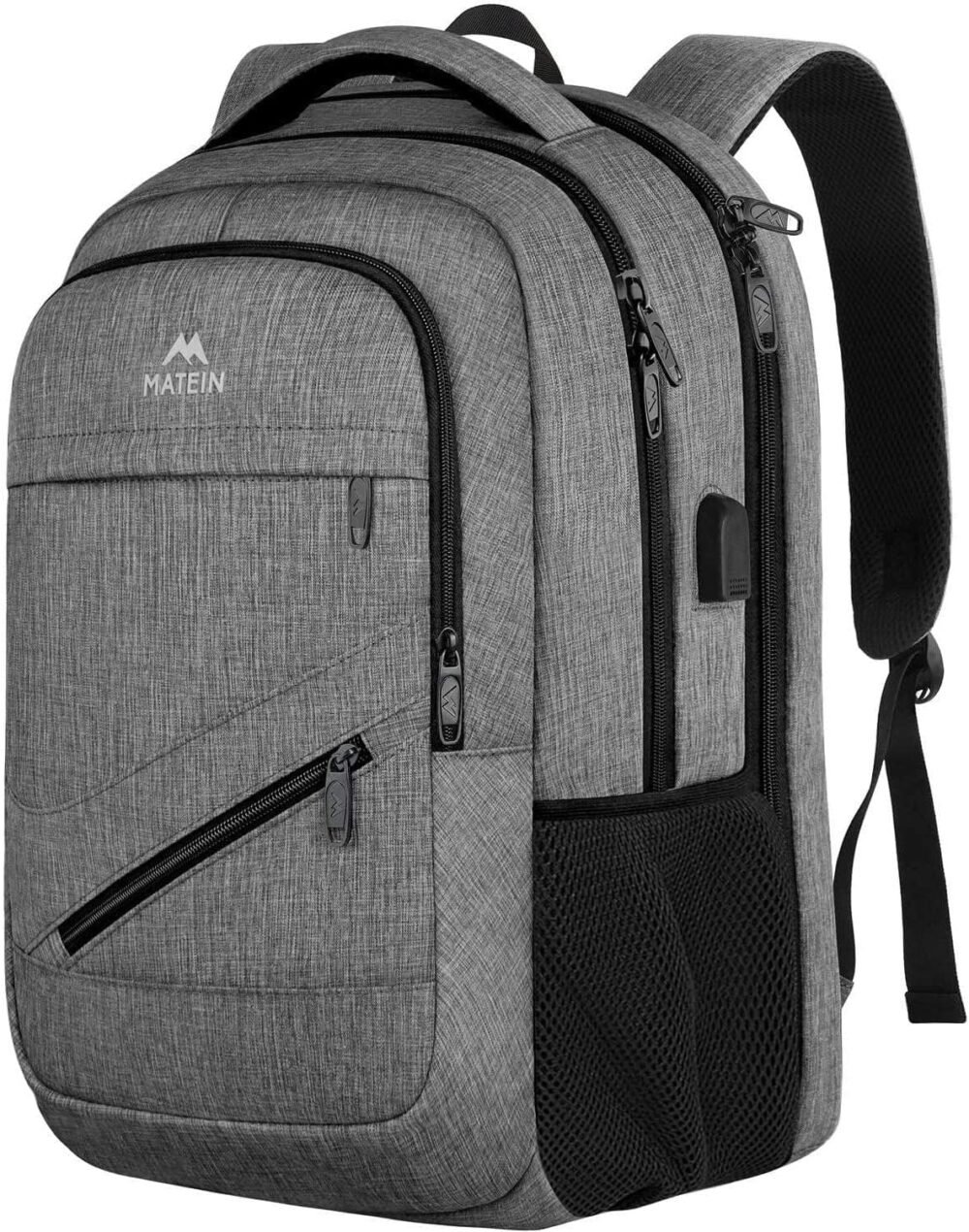 Versatile 17-Inch TSA-Approved Backpack with USB Port and Trolley Sleeve for Work and...