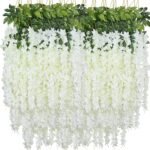 Elegant White Silk Wisteria Garland for Versatile Home and Event Décor