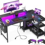 Versatile 48-Inch L-Shaped Gaming Desk with LED Lights & USB Ports for Ultimate Gaming...