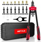 WETOLS 14-Inch Rivet Nut Tool Kit: Versatile Hand Riveter with Mandrels and 70-Piece Rivnut Assortment