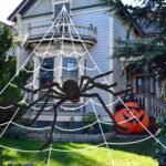 Spooktacular 200" Spider Web with 59" Giant Spider for Chilling Halloween Decor!