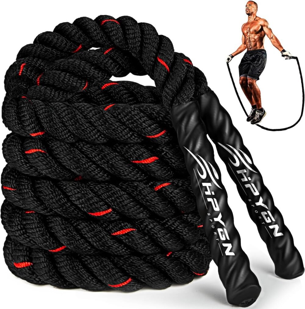 HPYGN Heavy Jump Rope: Elevate Your Workout with Weighted Resistance for Total Body Strength.