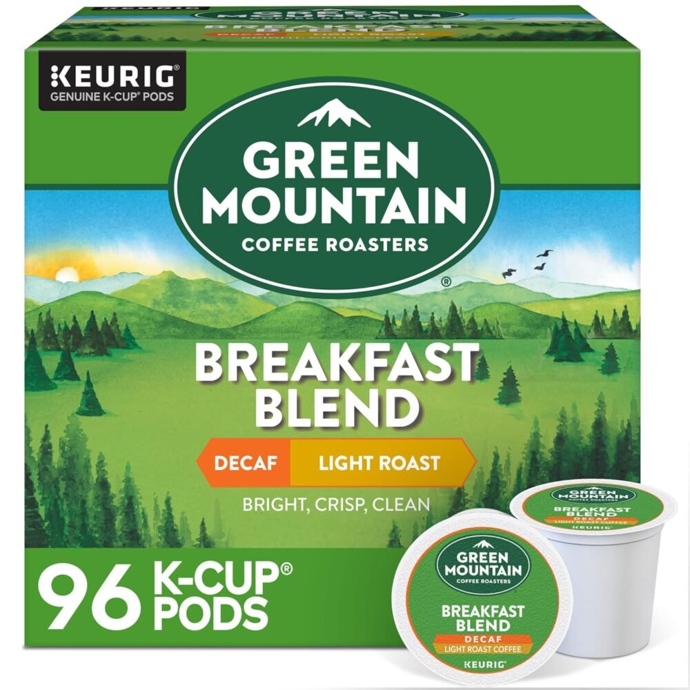 Green Mountain Decaf Breakfast Blend: Light Roast K-Cup Pods for a Refreshing Morning...