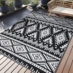 Stylish Waterproof 5x8 ft Reversible Boho Rug for Outdoor & Indoor Spaces