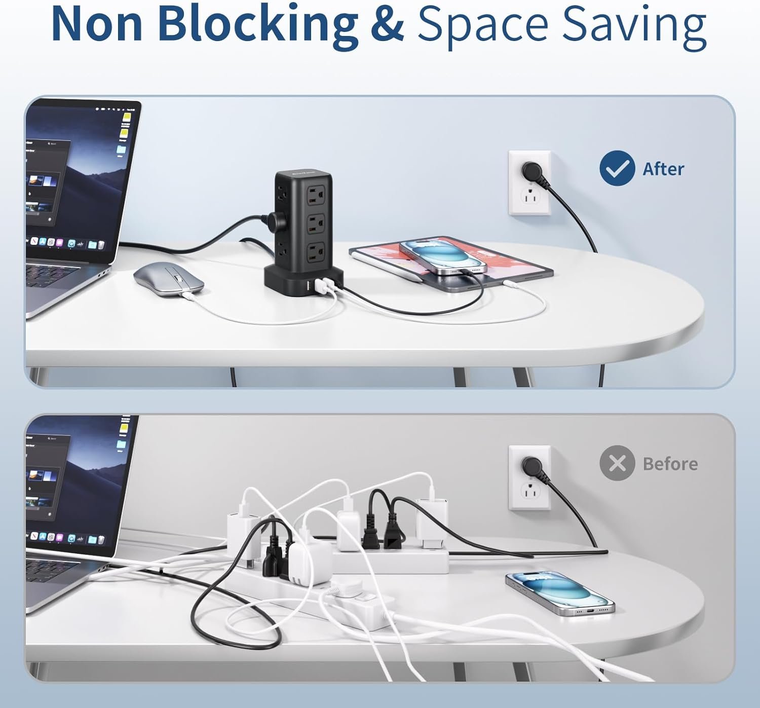 Surge Protector Power Strip . Cord, Power Strip To - Image 4