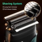 Emerald Green Foil Shaver - IPX7 Waterproof Cordless Face - Image 3