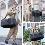 Men's Expandable Canvas Duffle Bag - Weekender Travel Lug - Image 3