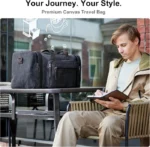 Men's Expandable Canvas Duffle Bag - Weekender Travel Lug - Image 4