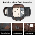 Men's Expandable Canvas Duffle Bag - Weekender Travel Lug - Image 7