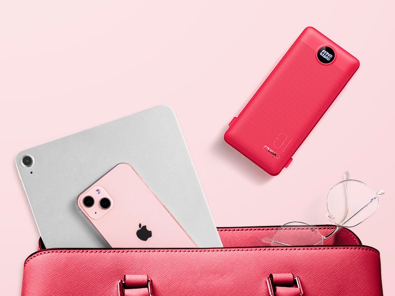 Portable Charger Built Cables Wall Plug, VRURC Power Bank 508