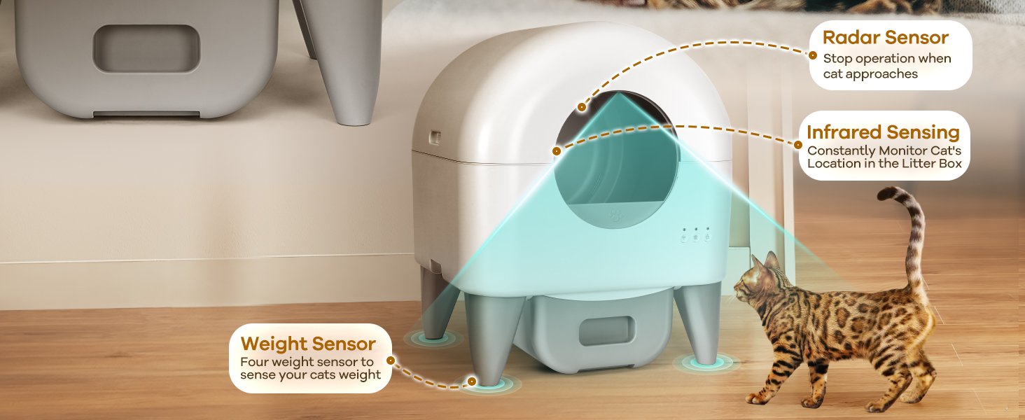 Automatic Self-Cleaning Cat Litter Box for Multiple Cats 547