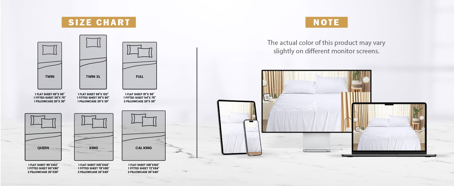 Utopia Bedding Sheet Set - Soft Microfiber Fitted and Flat Sheets wi 586