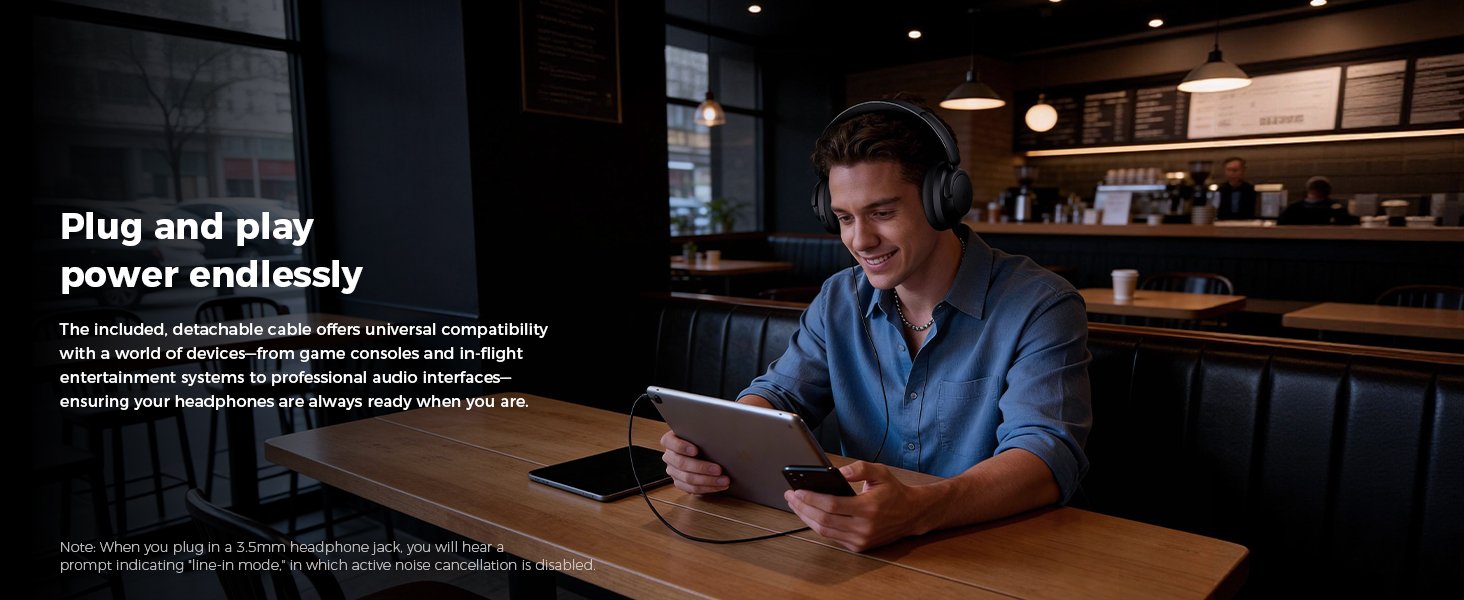 Hybrid Active Noise Cancelling Over-Ear Bluetooth Headpho 601