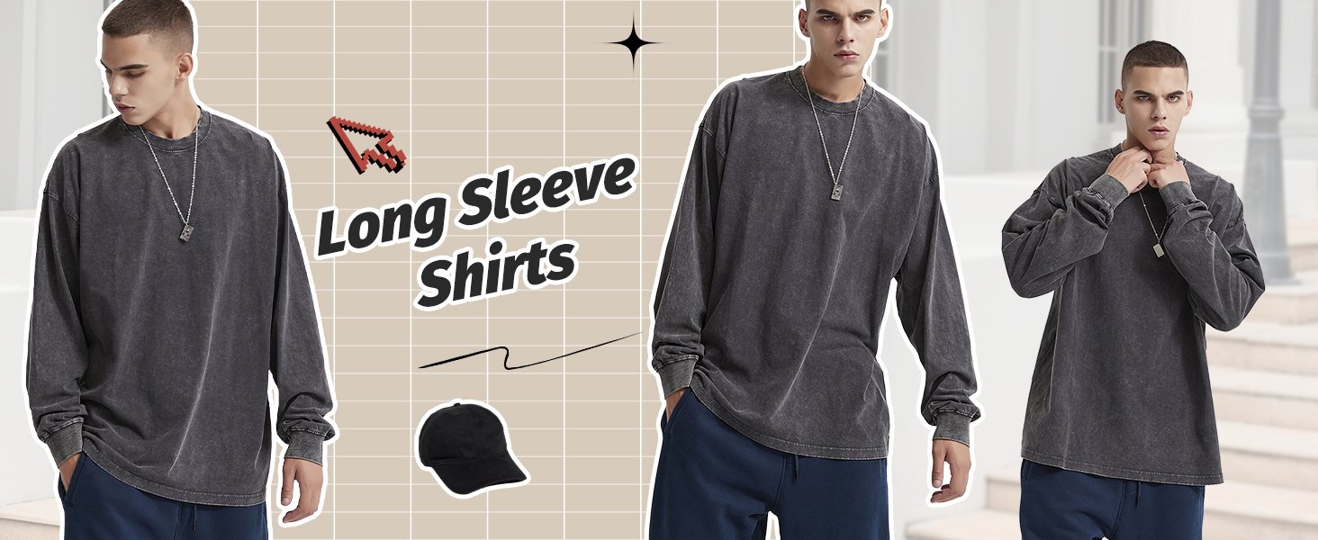 KEEPSHOWING Oversized Long Sleeve Vintage Wash Crewneck Sweatshirt - 600