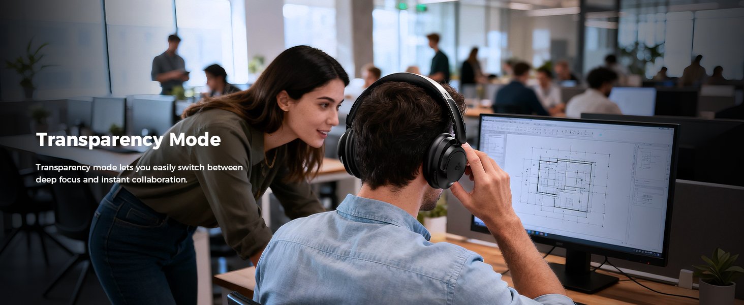 Hybrid Active Noise Cancelling Over-Ear Bluetooth Headpho 608